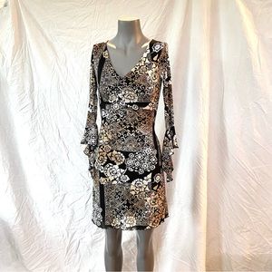 Black/Brown/White Pattern Dress, Sexy Fun Party Dress, Size S, y2k dress